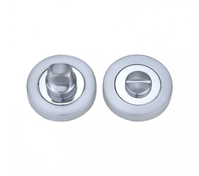 Fortessa Round Designer Bathroom Turn & Release Set - Satin Chrome/Polished Chrome