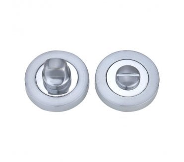 Fortessa Round Designer Bathroom Turn & Release Set - Satin Chrome/Polished Chrome