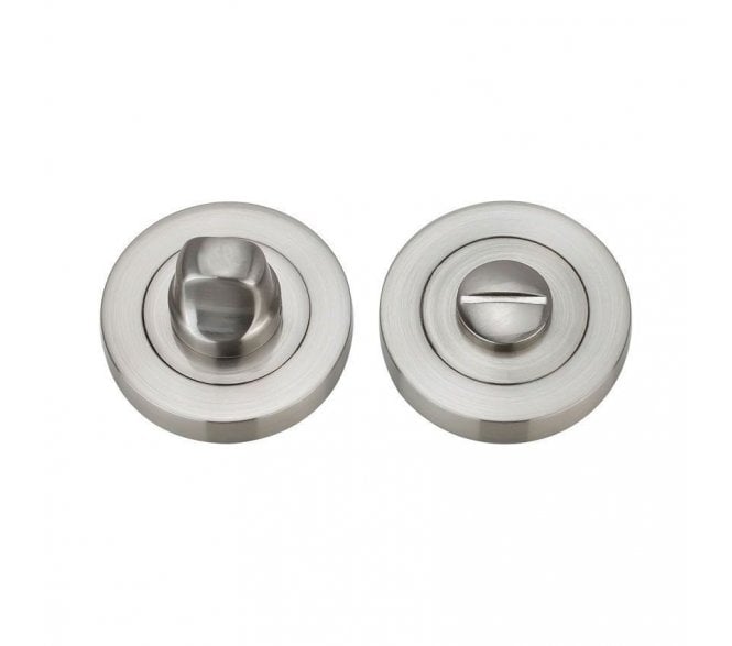 Fortessa Round Designer Bathroom Turn & Release Set - Satin Nickel