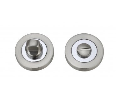 Fortessa Round Designer Bathroom Turn & Release Set - Satin Nickel /Polished Nickel