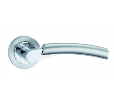 Fortessa Sorrento Door Handle On Rose - Satin Chrome/Polished Chrome