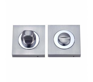 Fortessa Square Designer Bathroom Turn & Release Set - Satin Chrome/Polished Chrome