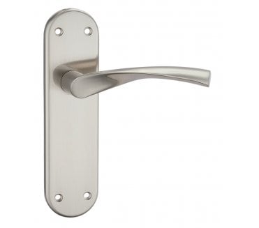 Fortessa Verto Door Handles On Backplate - Satin Nickel