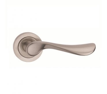 Fortessa Wave Door Handle On Rose - Satin Nickel