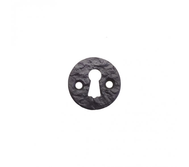 Foxcote FF05 Round Keyhole Escutcheon - Black Antique