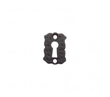 Foxcote Foundries FF02 Standard Keyhole Floral Escutcheon - Black Antique
