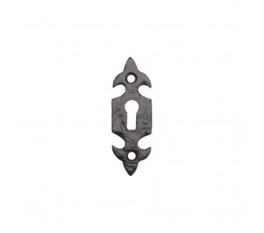 Foxcote Foundries FF03 Standard Keyhole Fleur-de-Lys Escutcheon - Black Antique