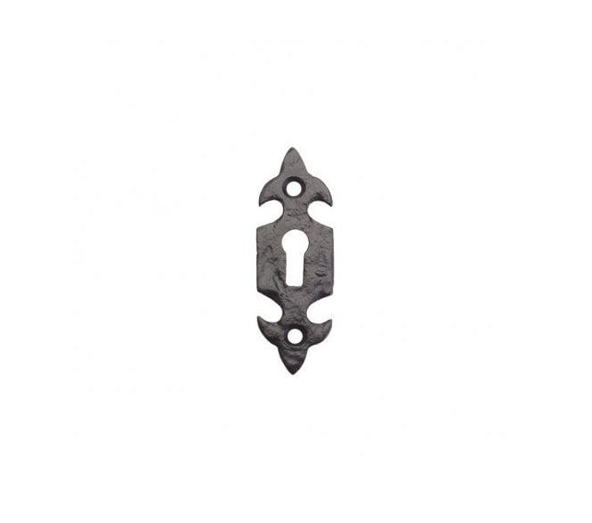 Foxcote Foundries FF03 Standard Keyhole Fleur-de-Lys Escutcheon - Black Antique