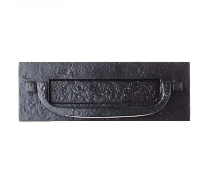 Foxcote Foundries FF36 Postal Letter Plate With Knocker - Black Antique