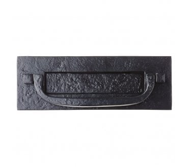 Foxcote Foundries FF36 Postal Letter Plate With Knocker - Black Antique