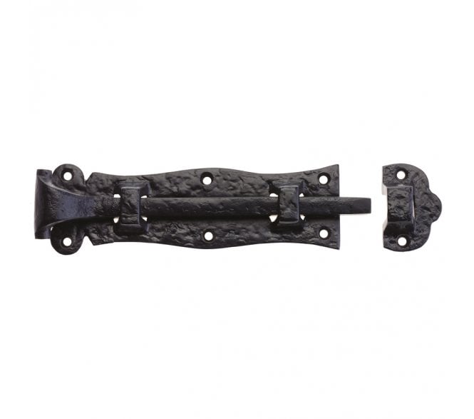 Foxcote Foundries FF53 Plain Door Bolt 185mm - Black Antique