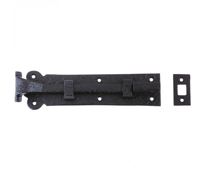 Foxcote Foundries FF56 Cranked Plain Door Bolt 200mm - Black Antique