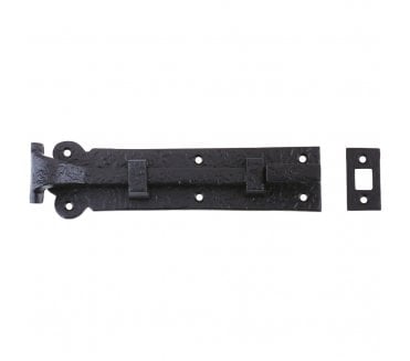 Foxcote Foundries FF56 Cranked Plain Door Bolt 200mm - Black Antique