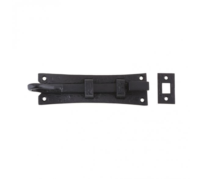 Foxcote Foundries FF57 Cranked Curly Tail Door Bolt 150mm - Black Antique