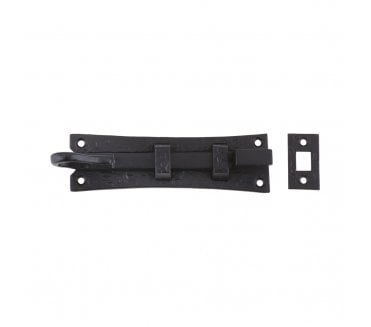 Foxcote Foundries FF57 Cranked Curly Tail Door Bolt 150mm - Black Antique
