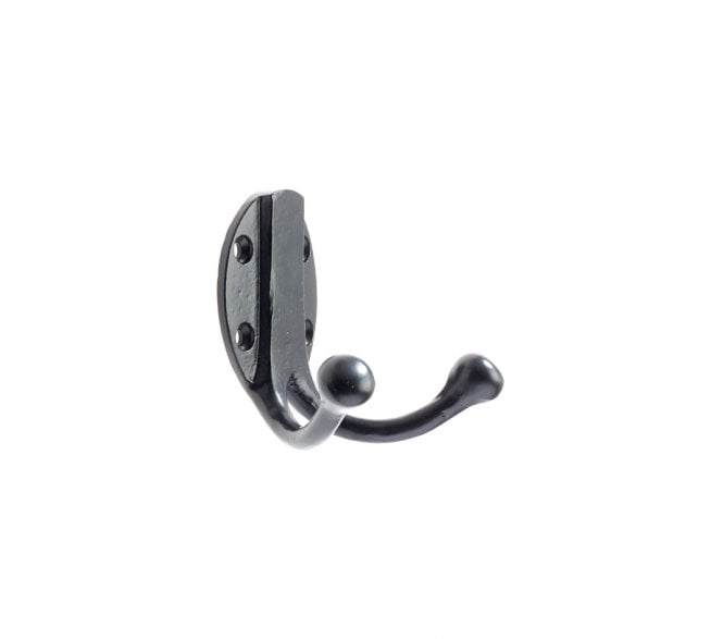 Foxcote Foundries FF71PCB Double Robe Hook - Powder Coat Black