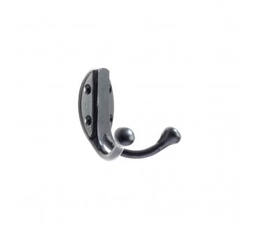 Foxcote Foundries FF71PCB Double Robe Hook - Powder Coat Black