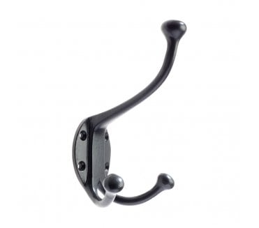 Foxcote Foundries FF73PCB Double Hat and Coat Hook - Powder Coat Black