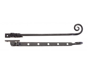 Foxcote Foundries FF90C Curly Tail Window Casement Stay 305mm - Black Antique