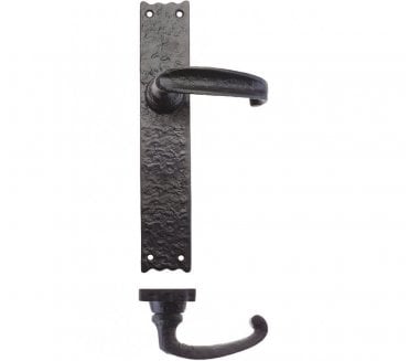 Foxcote Foundries Long Backplate Door Handles - Black Antique