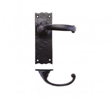 Foxcote Foundries Traditional Lever on Backplate Door Handles - Black Antique