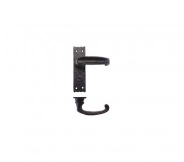 Foxcote Foundries Traditional Lever on Slimline Backplate Door Handles - Black Antique