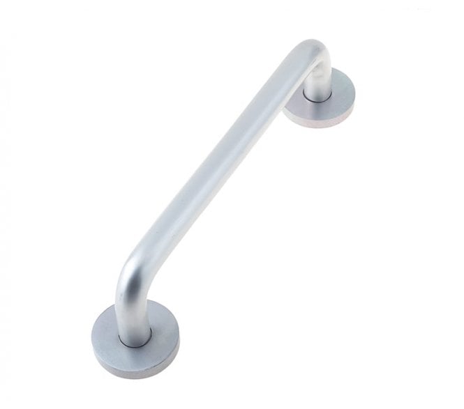 Frelan 19mm D Shape Pull Handles On Rose - Satin Anodised Aluminium