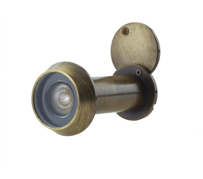 Frelan 200deg Door Viewer, Fire Rated  - Antique Brass  - (35-55mm Doors)