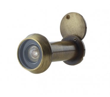 Frelan 200deg Door Viewer, Fire Rated  - Antique Brass - (50-70mm Doors)