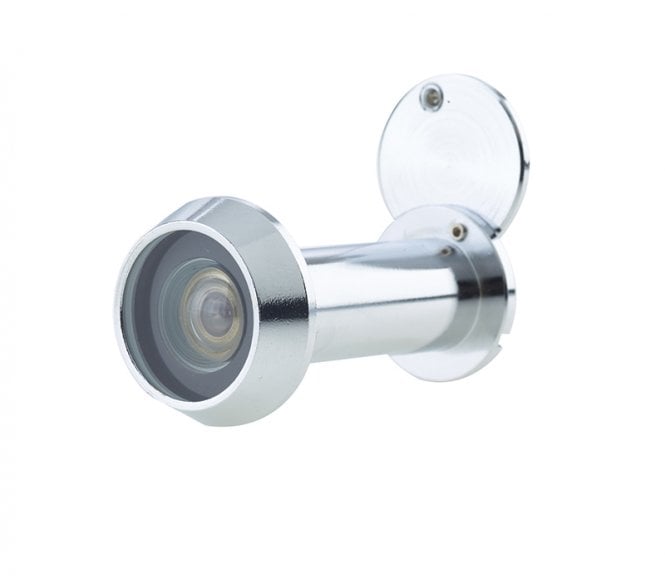 Frelan 200deg Door Viewer, Fire Rated  - Polished Chrome - (50-70mm Doors)