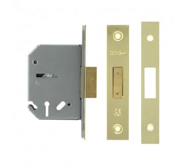 Frelan 3 Lever Mortice Deadlocks - Polished Brass