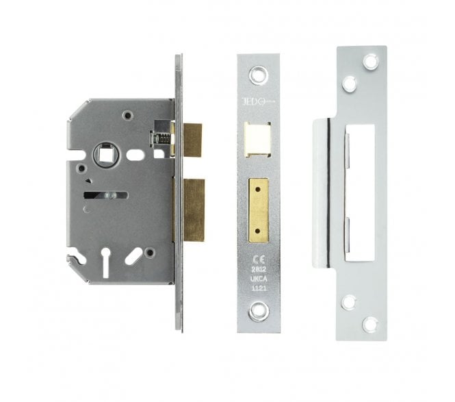 Frelan 3 Lever Mortice Sashlocks - Polished Chrome