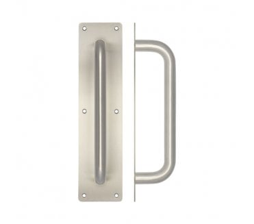 Frelan 300mm Door Pull Handle on 350mm Plate - Satin Stainless Steel