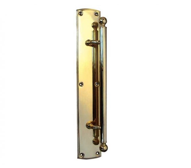 Frelan Blenheim Pull Handle On Backplate - 310mm - Polished Brass