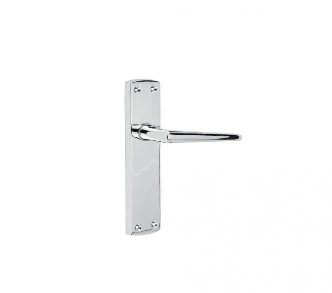 Frelan Bray Door Lever Handles On Backplate - Polished Chrome