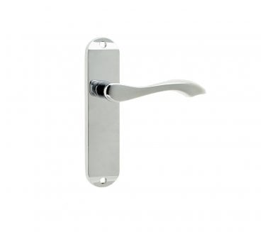 Frelan Broadway Door Handles On Backplate - Polished Chrome
