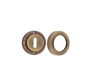 Frelan Burlington BUR60 Standard Keyhole Escutcheon on Plain Rose - Antique Brass