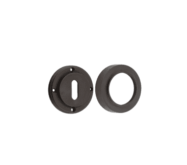 Frelan Burlington BUR60 Standard Keyhole Escutcheon on Plain Rose - Dark Bronze