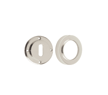 Frelan Burlington BUR60 Standard Keyhole Escutcheon on Plain Rose - Polished Nickel