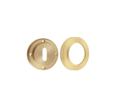 Frelan Burlington BUR60 Standard Keyhole Escutcheon on Plain Rose - Satin Brass