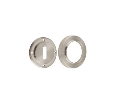 Frelan Burlington BUR60 Standard Keyhole Escutcheon on Plain Rose - Satin Nickel