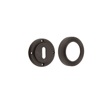 Frelan Burlington BUR60 Standard Keyhole Escutcheon on Reeded Rose - Dark Bronze