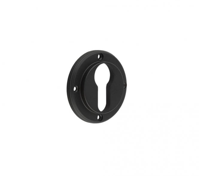 Frelan Burlington BUR61 Euro Profile Keyhole Escutcheon - Matt Black