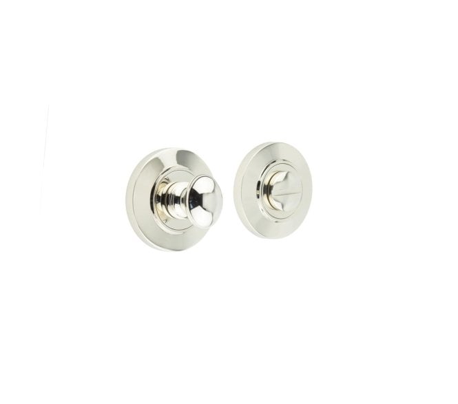 Frelan Burlington BUR80 Bathroom Turn & Release On Chamfered Rose - Polished Nickel