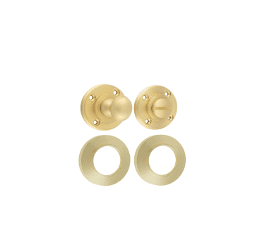 Frelan Burlington BUR80 Bathroom Turn & Release On Chamfered Rose - Satin Brass