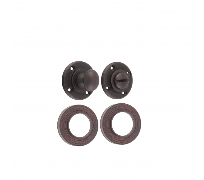Frelan Burlington BUR80 Bathroom Turn & Release On Reeded Rose - Dark Bronze