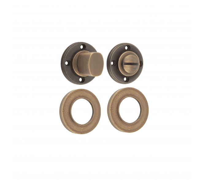 Frelan Burlington BUR81 Bathroom Turn & Release On Plain Rose - Antique Brass