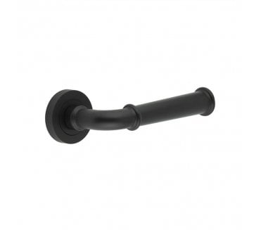 Frelan Classic Door Handles On Round Rose - Matt Black