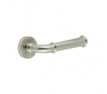 Frelan Classic Door Handles On Round Rose - Satin Nickel