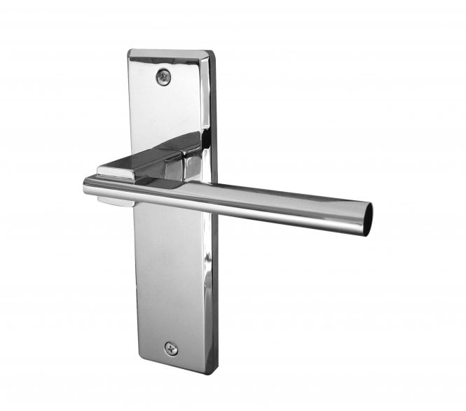 Frelan Delta Door Handles On Backplate - Polished Chrome